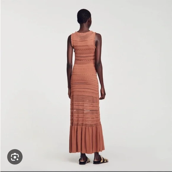 Sandro Terracotta Sleeveless Maxi Dress